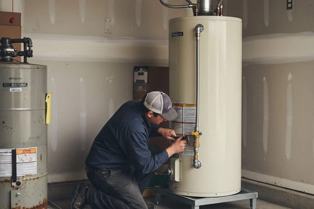 Water heater and shutoff valve replacement in Farmington